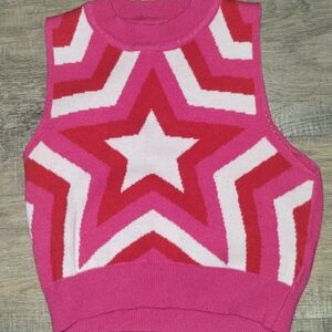 SHEIN Pink Knit Sweater Vest